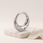 Bubble Texture Titanium Hoop Earrings - image 5