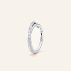 Slim Pave Titanium Hoop Earrings - Silver
