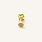 Titanium Peridot Flat Back Stud Earrings