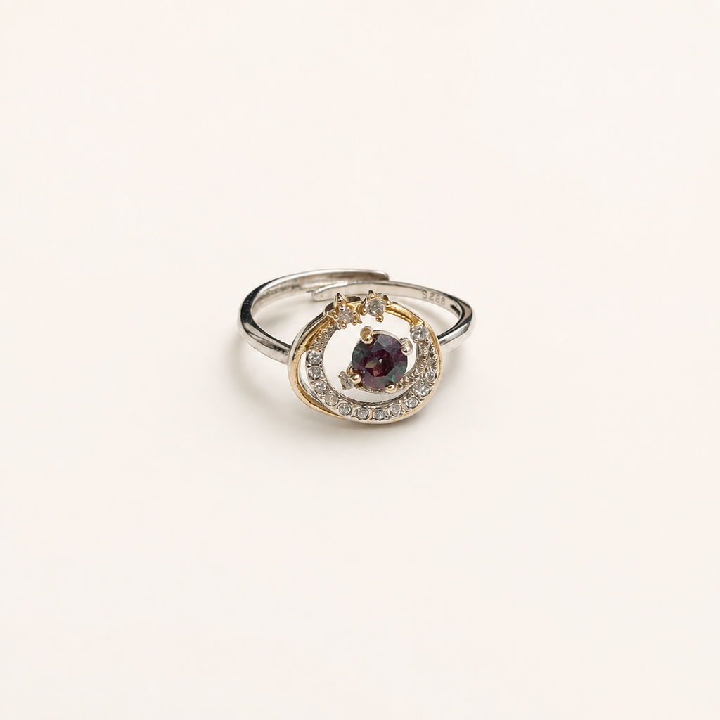 Gilded Orbit Lab-Grown Alexandrite Ring