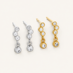 Sterling Silver Dainty Cubic Zirconia Stud Earrings detail