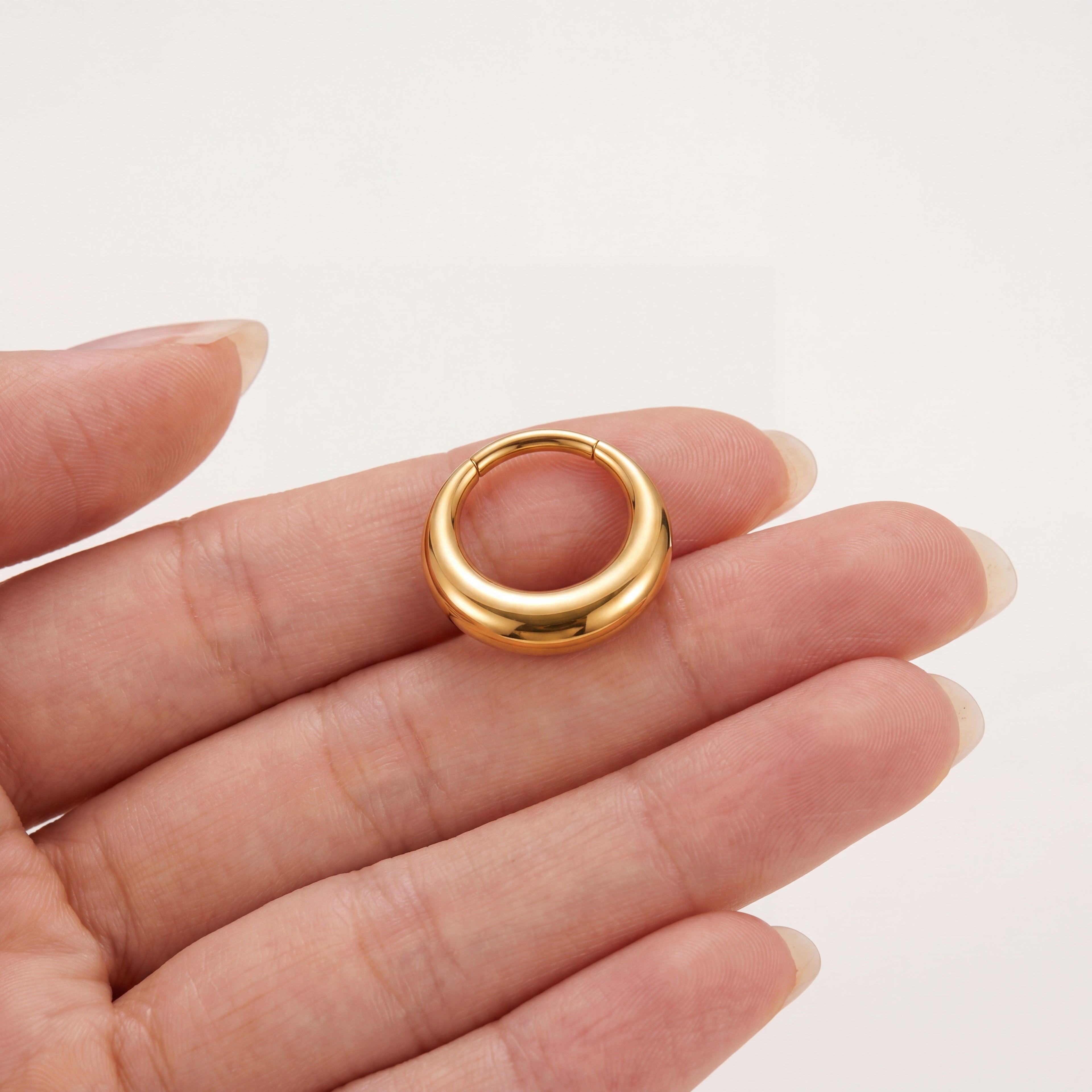 Smooth Puffy Titanium Hoop Earrings - image 4
