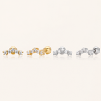 Sterling Silver Cubic Zirconia Flat Back Earrings