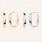 Sterling Silver Irregular Openwork Geometric Hoop Earrings