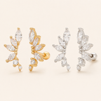 Sterling Silver Zirconia Ball Flat Back Earrings