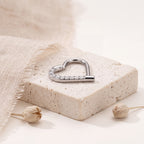 Crystal Heart Titanium Hoop Earrings - image 5