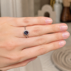 Posy Lab-Grown Alexandrite Ring worn on hand
