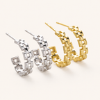 Sterling Silver Polished Chain Drop Stud Earrings detail
