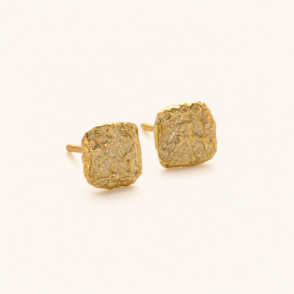 Sterling Silver Molten Lava Stud Earrings detail