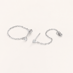 Sterling Silver Turquoise Chain Threader Earrings detail
