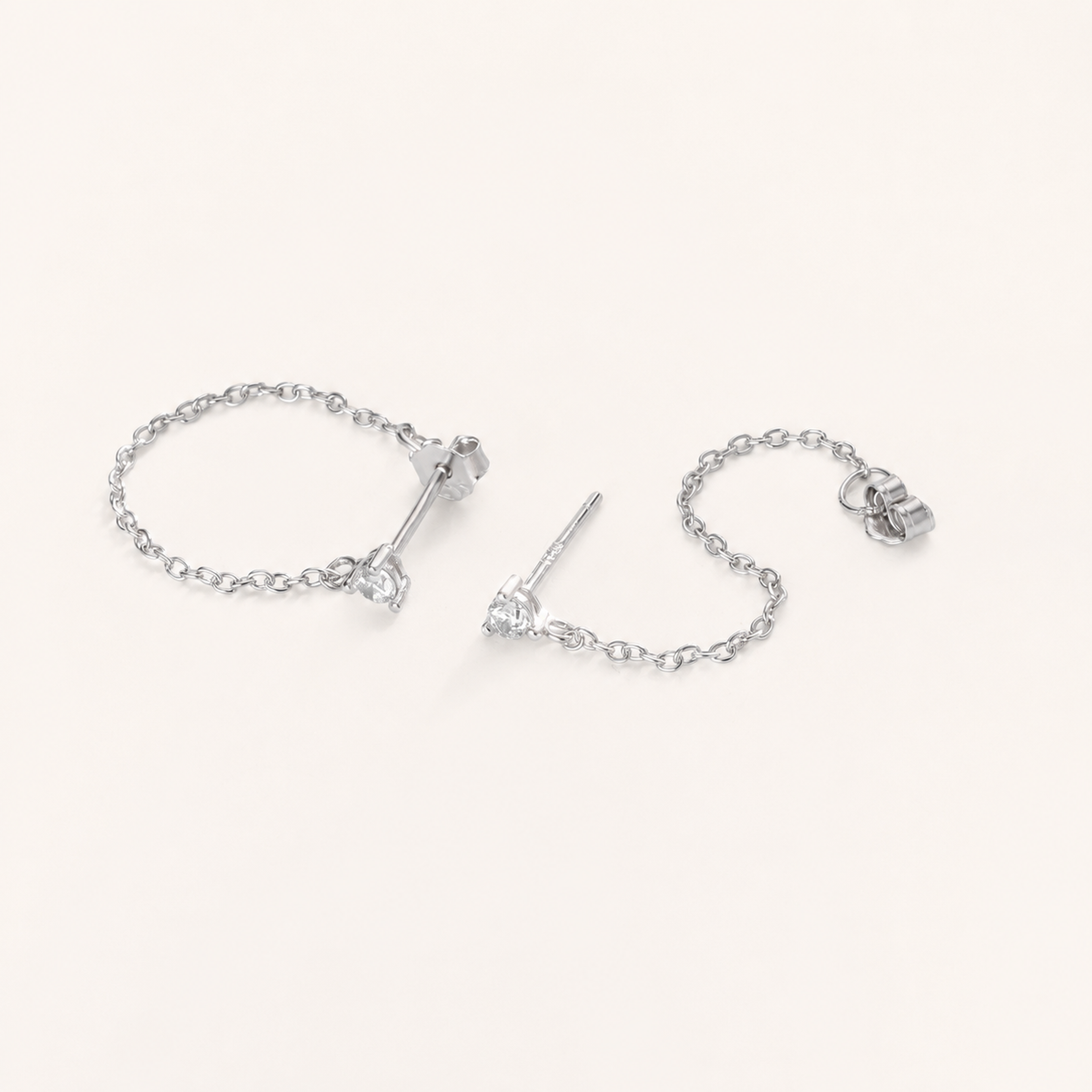 Sterling Silver Turquoise Chain Threader Earrings detail