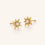 Sterling Silver Opal Eight-Point Star Stud Earrings detail view