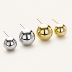 Sterling Silver Polished Half-Circle Stud Earrings detail view