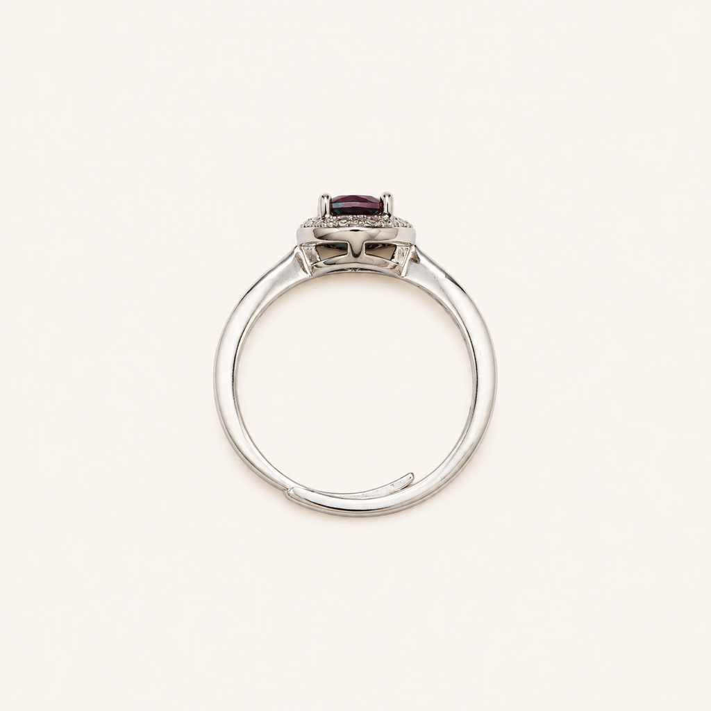 Whisper Halo Lab-Grown Alexandrite Ring upright view
