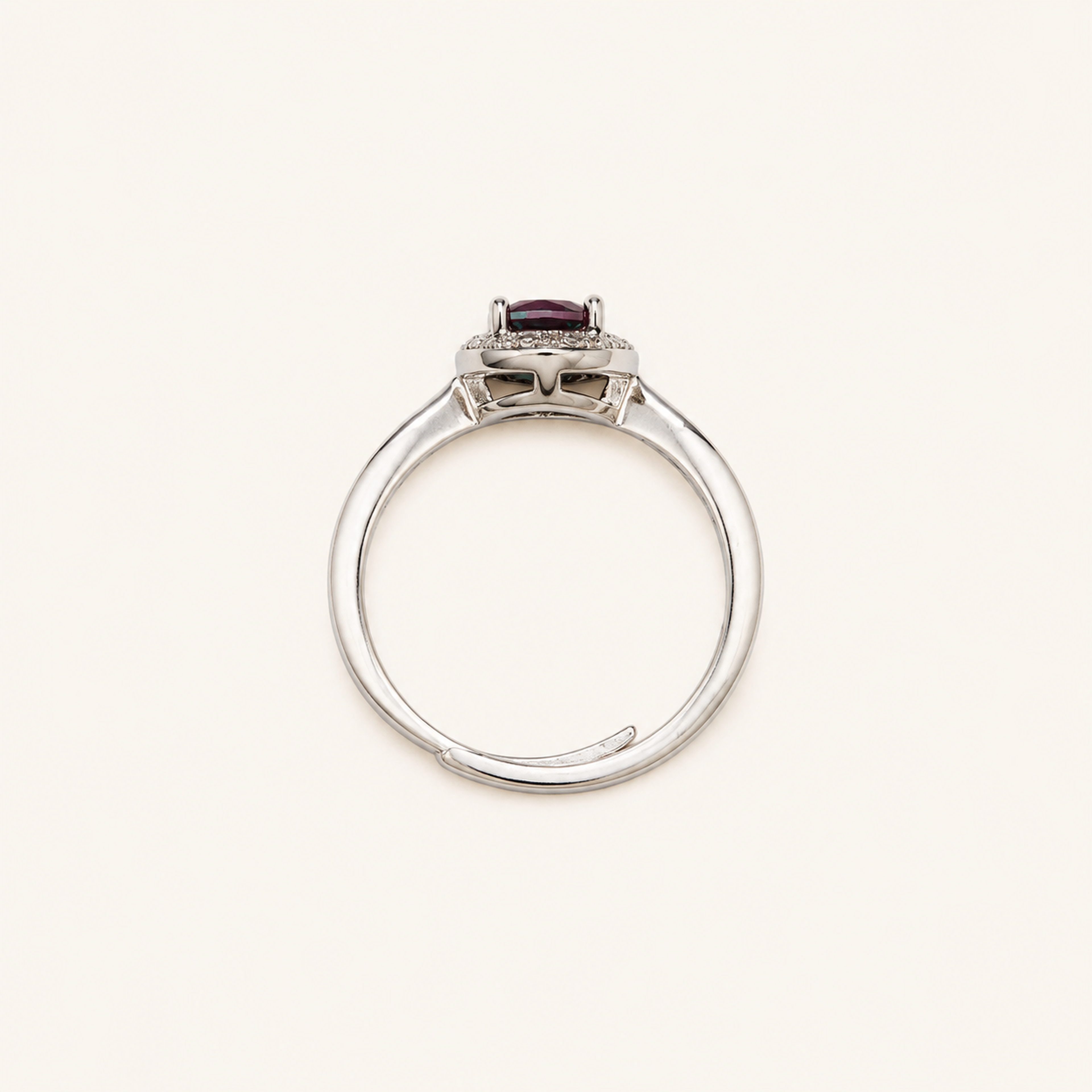 Whisper Halo Lab-Grown Alexandrite Ring upright view