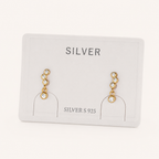 Sterling Silver Dainty Cubic Zirconia Stud Earrings detail view