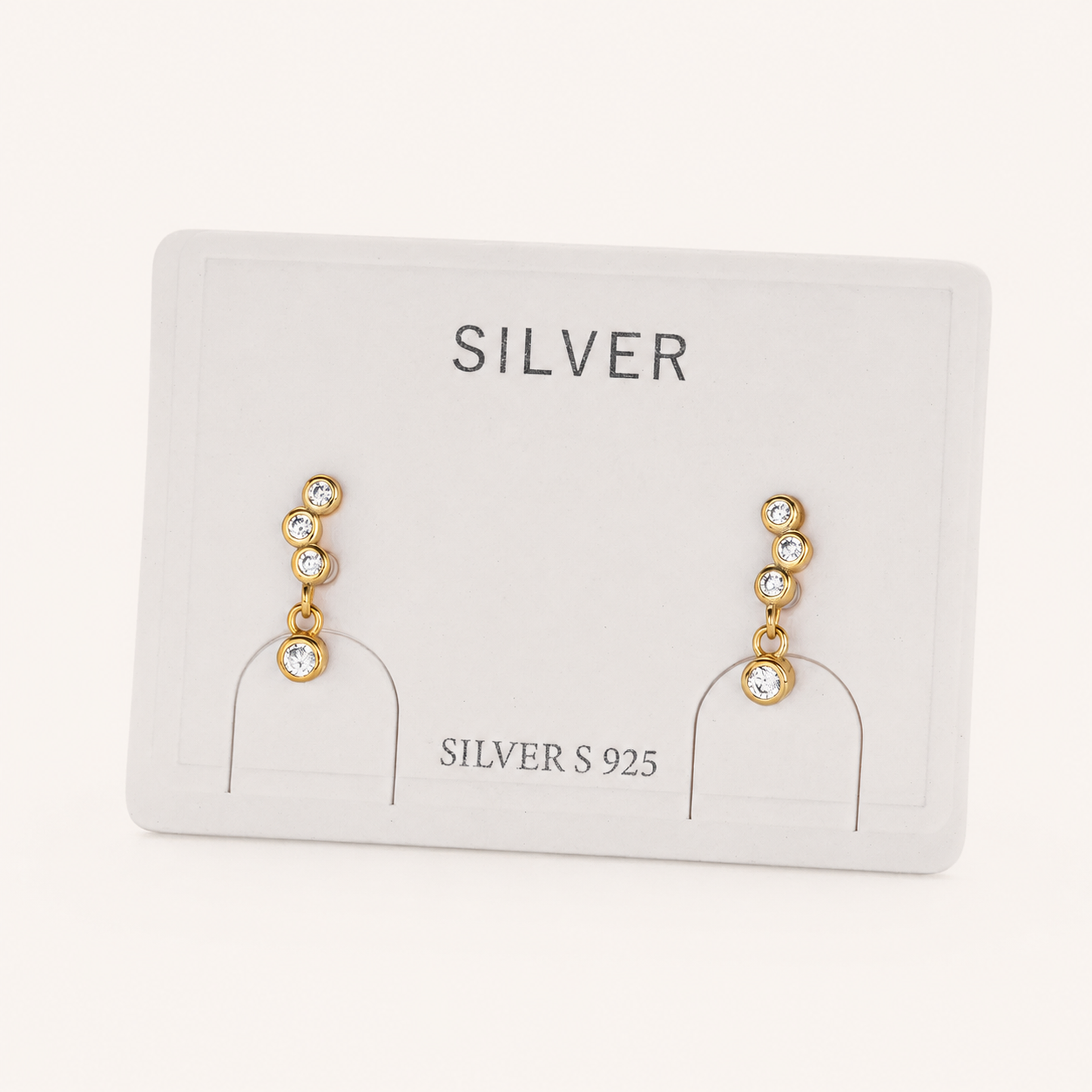 Sterling Silver Dainty Cubic Zirconia Stud Earrings detail view