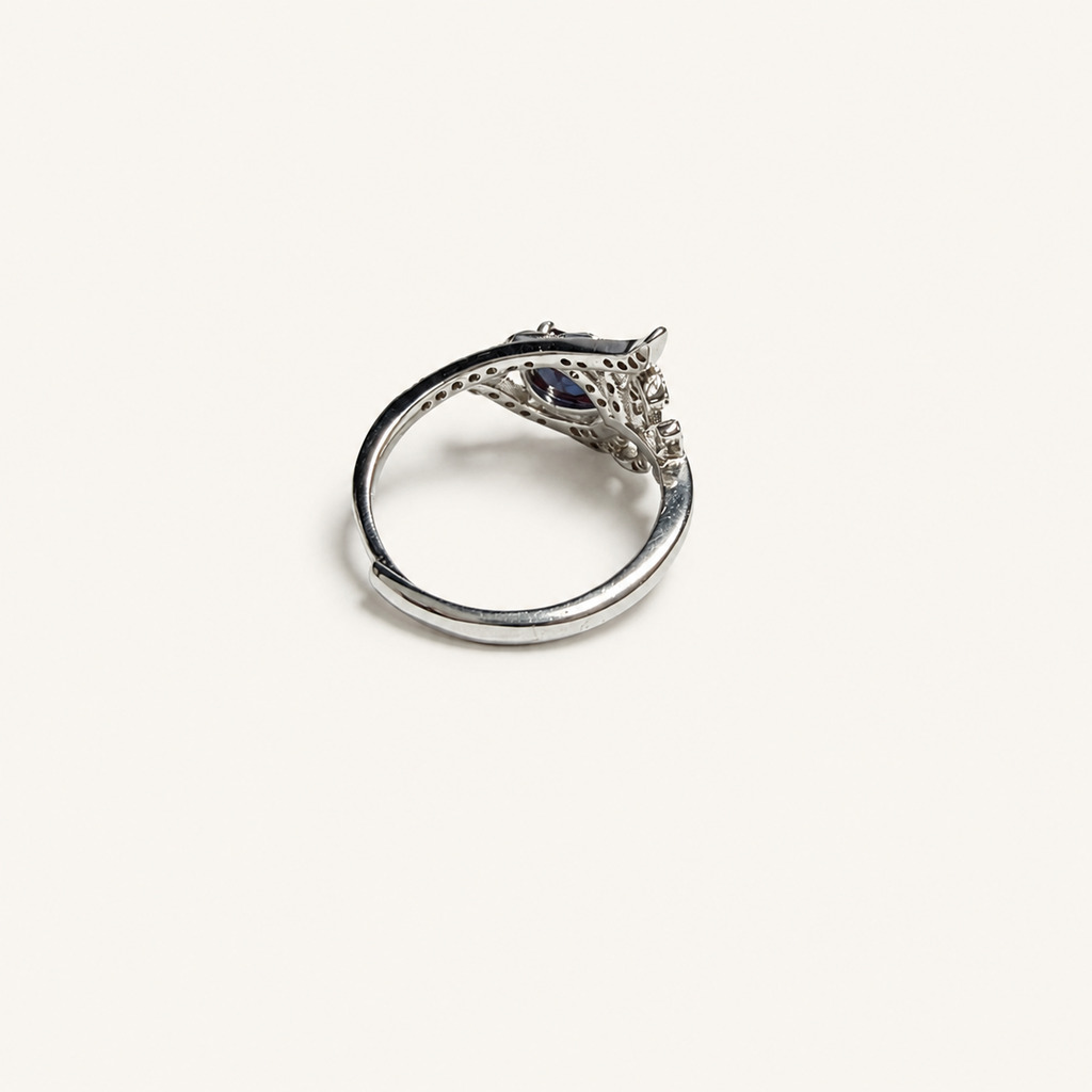 Starlit Crescent Lab-Grown Alexandrite Ring side view