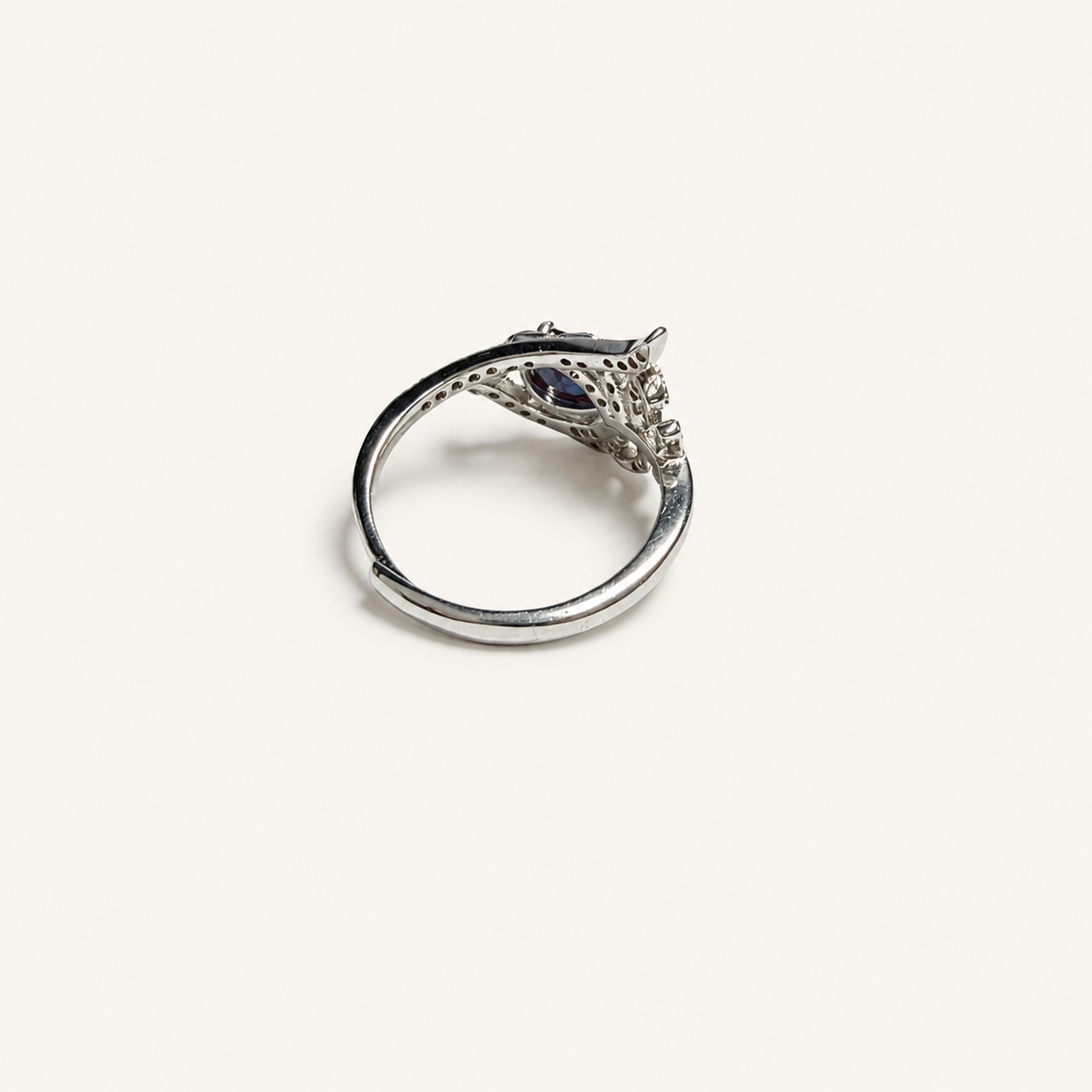 Starlit Crescent Lab-Grown Alexandrite Ring side view