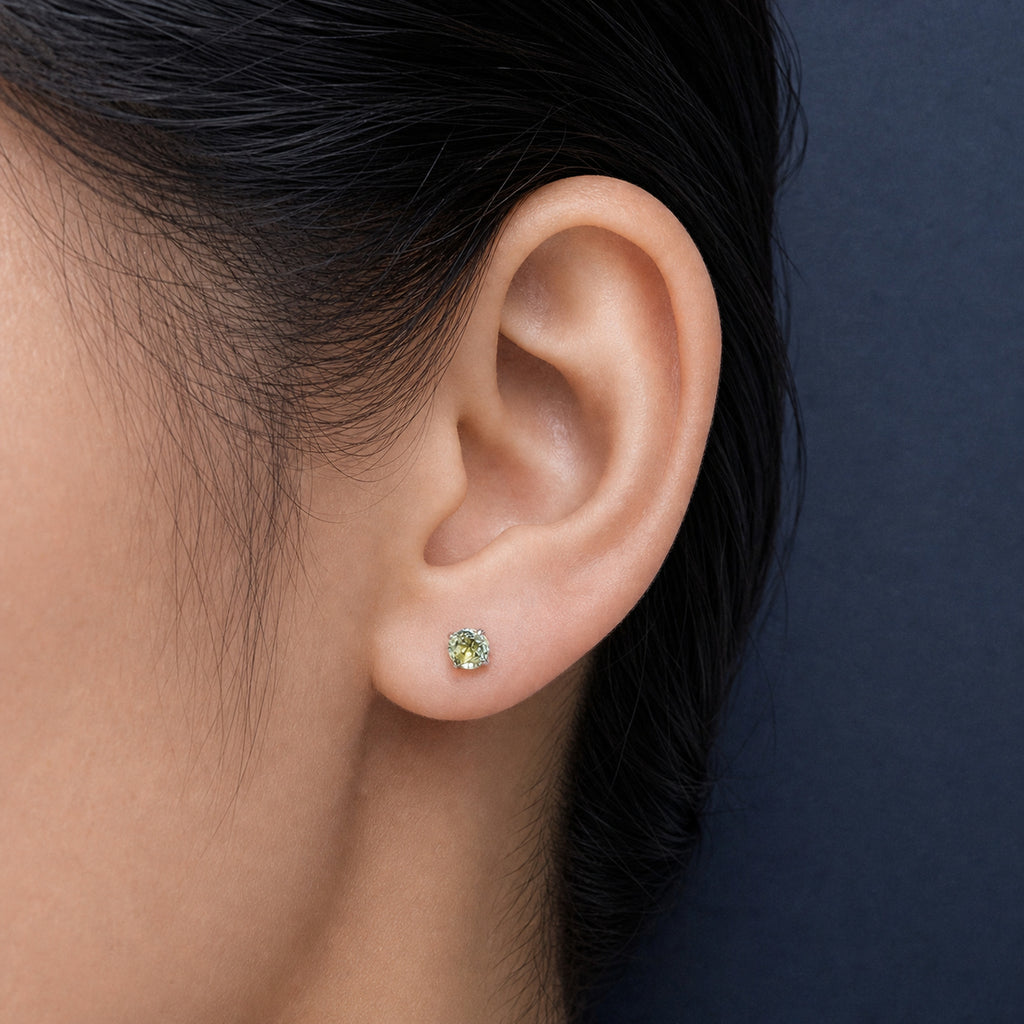 Titanium Blue Topaz Flat Back Stud Earrings