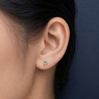 Titanium Blue Topaz Flat Back Stud Earrings