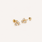 Sterling Silver Screw-Back Zirconia Stud Earrings detail
