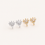 Sterling Silver Marquise Zirconia Flat Back Earrings detail