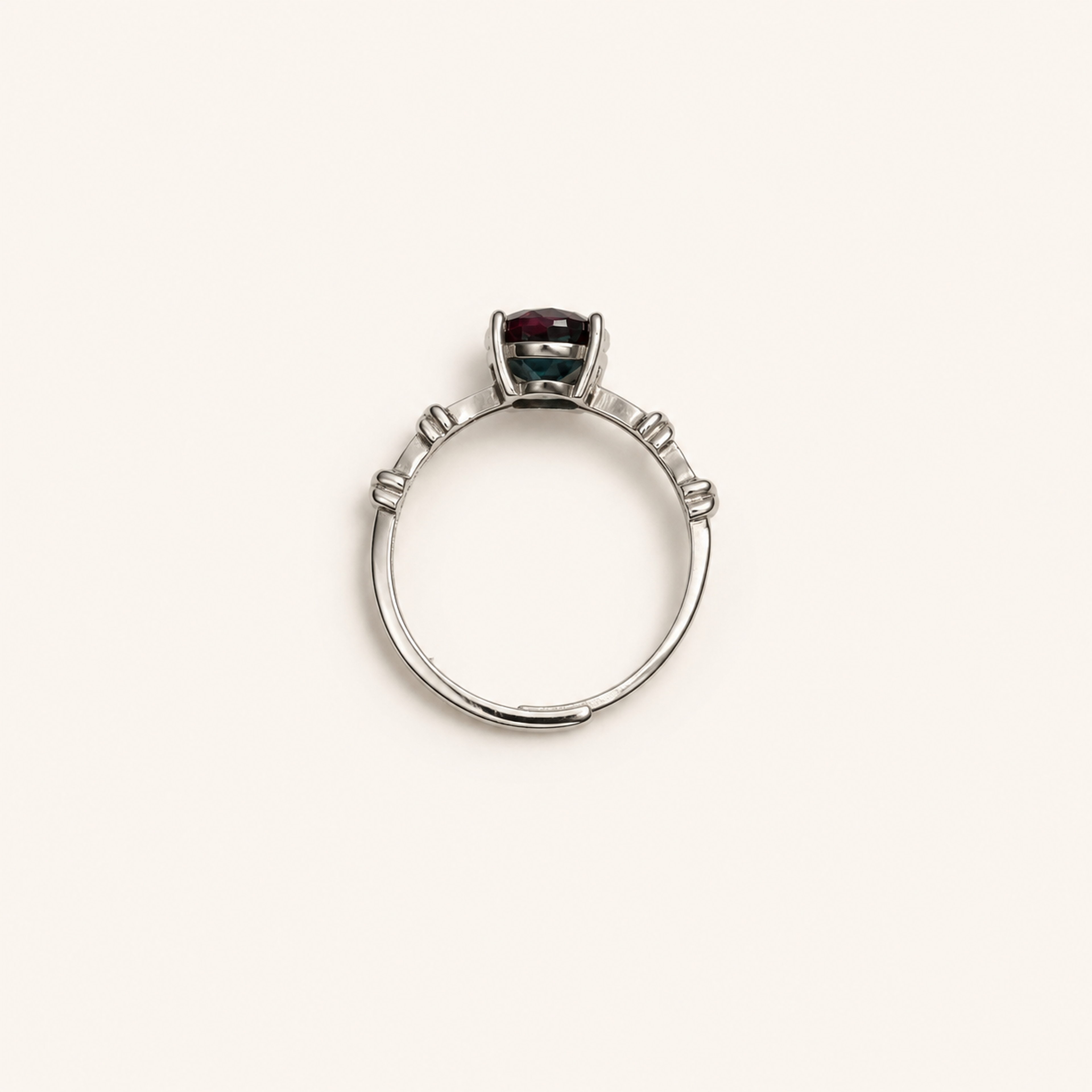 Crossette Lab-Grown Alexandrite Ring upright view