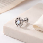 Opal Sunburst Titanium Flat Back Earring - image 5