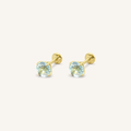 Titanium Blue Topaz Flat Back Stud Earrings