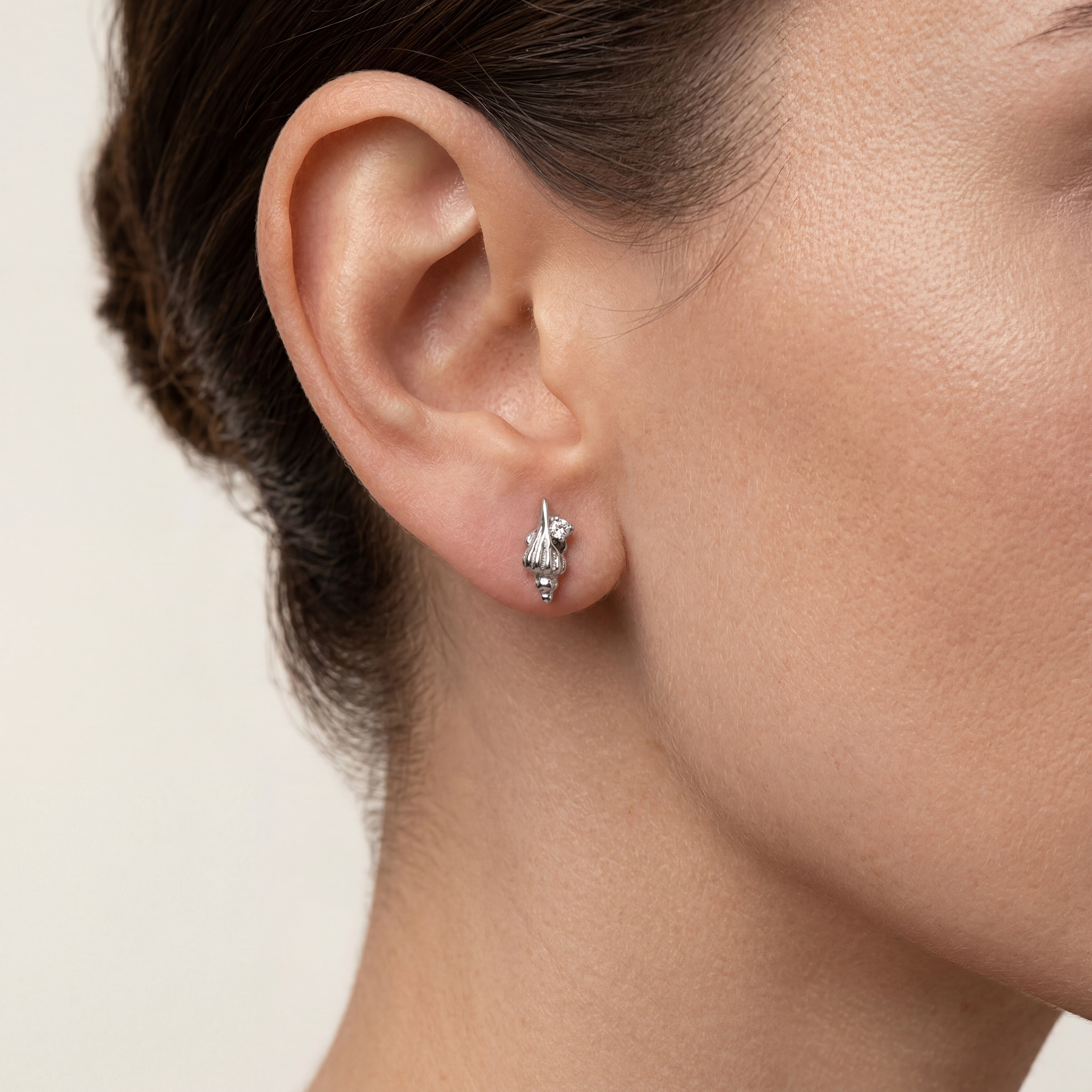 Shell Spiral Titanium Stud Earrings - image 2