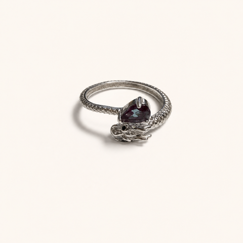 Wyrmcoil Lab-Grown Alexandrite Ring