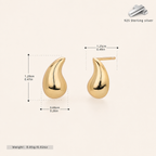 Sterling Silver Mini Chili Pepper Stud Earrings - Gold / Small