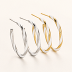 Sterling Silver Enamel Spiral Circle Stud Earrings detail