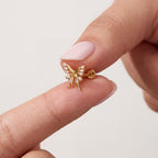 Open Butterfly Crystal Titanium Flat Back Earring - image 4