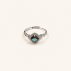 Woven Halo Lab-Grown Alexandrite Ring