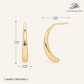 Sterling Silver Petal Half-Arc Stud Earrings - Gold