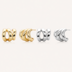Sterling Silver French Open Circle Stud Earrings