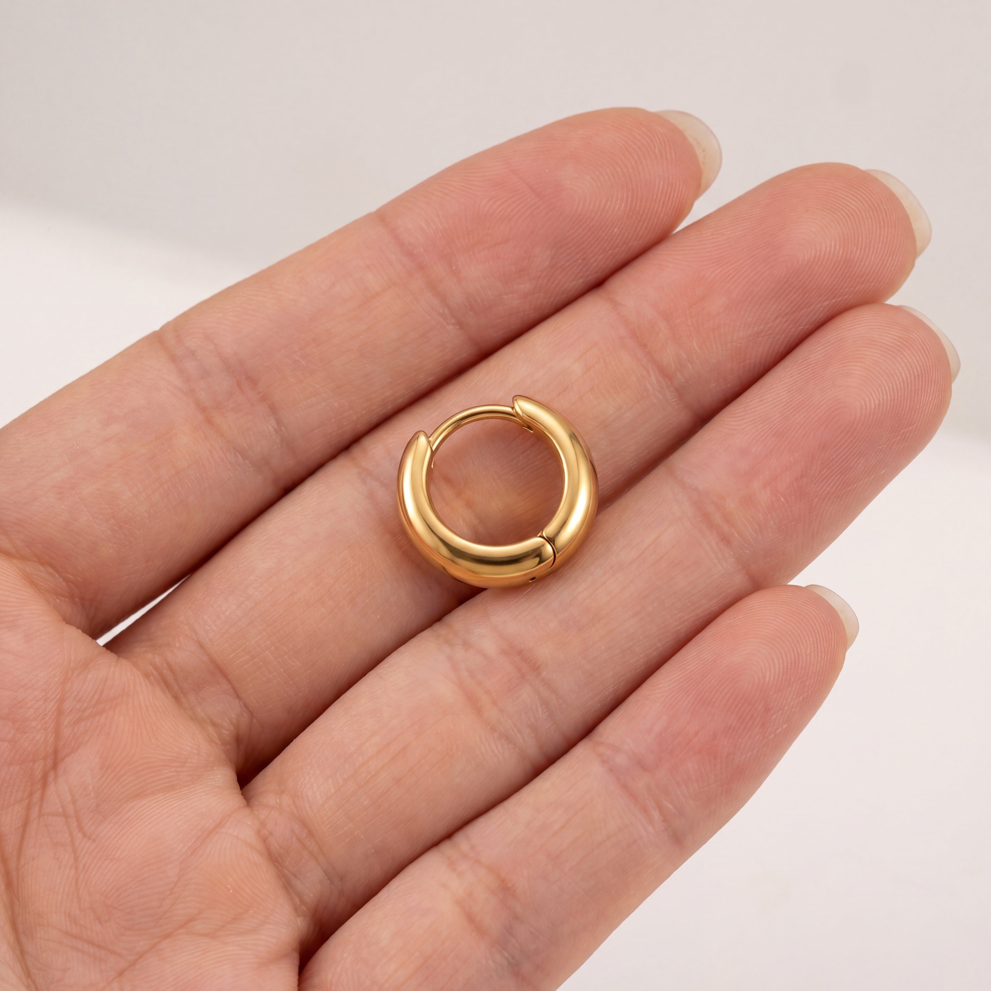 Rounded Titanium Huggie Hoop Earrings - image 4