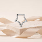 Crystal Star Titanium Hoop Earrings - image 5