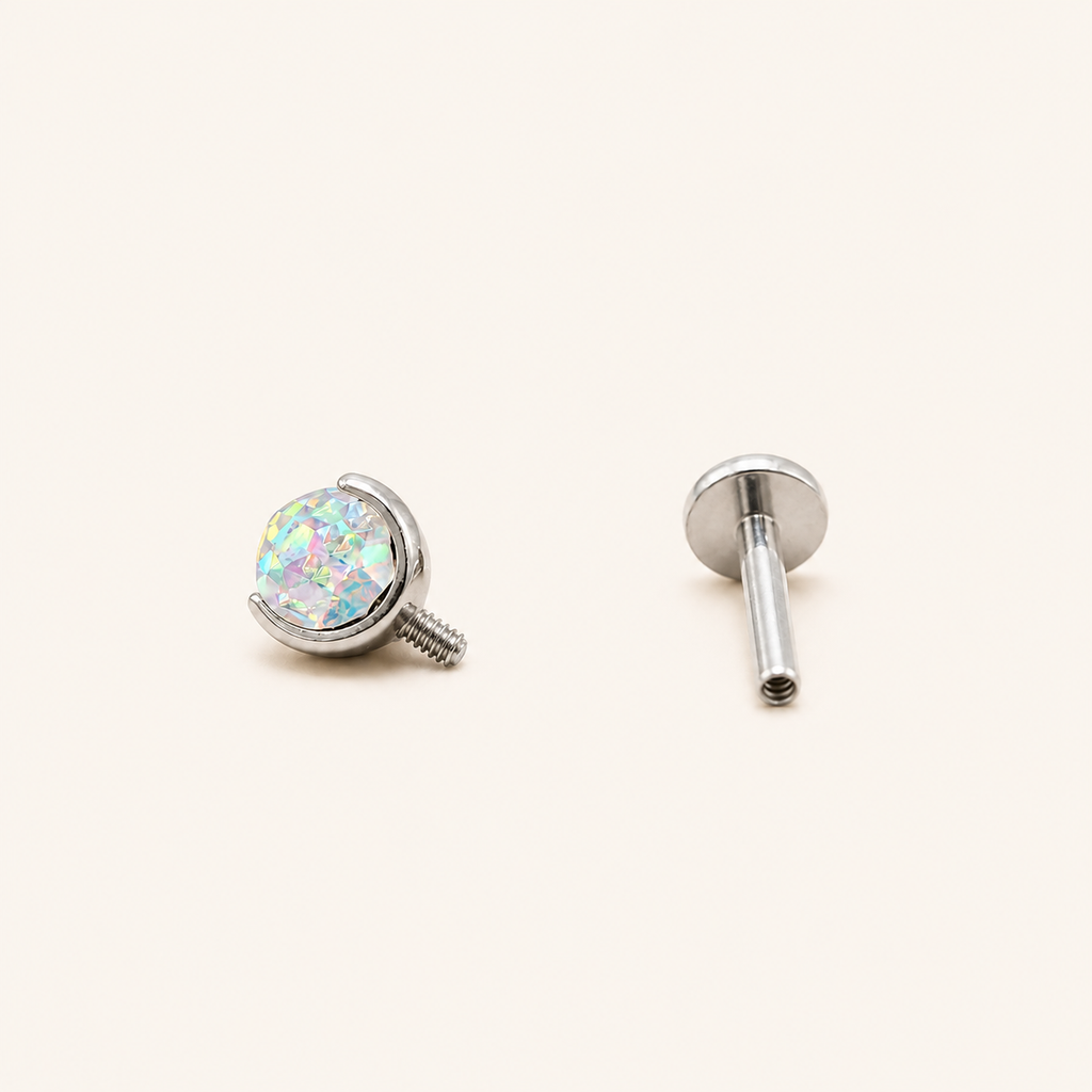 Titanium Gradient Red Crystal Flat Back Stud Earrings