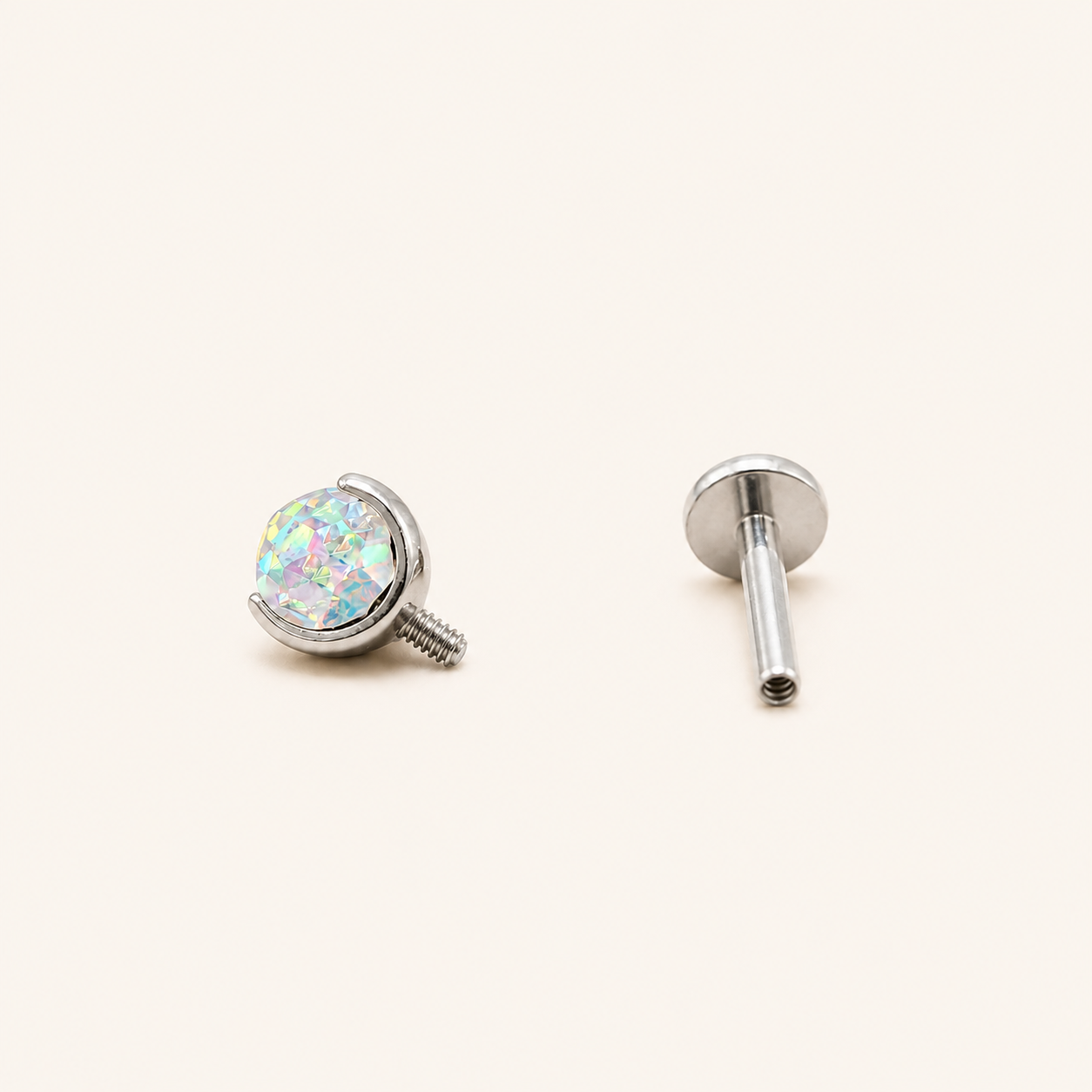 Titanium Gradient Red Crystal Flat Back Stud Earrings