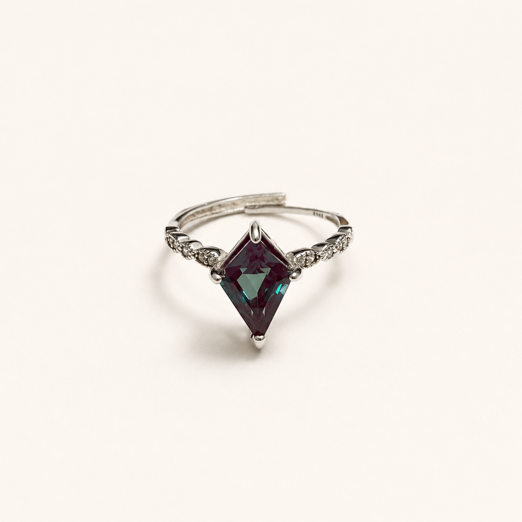 Compass Rose Lab-Grown Alexandrite Ring