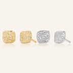 Sterling Silver Molten Lava Stud Earrings