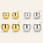 Sterling Silver Polished Half-Circle Stud Earrings