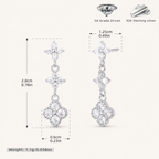 Sterling Silver Colored Zirconia Flower Stud Earrings - Platinum / Zircon