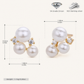 Sterling Silver Freshwater Pearl Stud Earrings - Gold