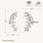 Sterling Silver Petite Cubic Zirconia Stud Earrings - Platinum