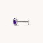 Titanium Amethyst Flat Back Stud Earrings
