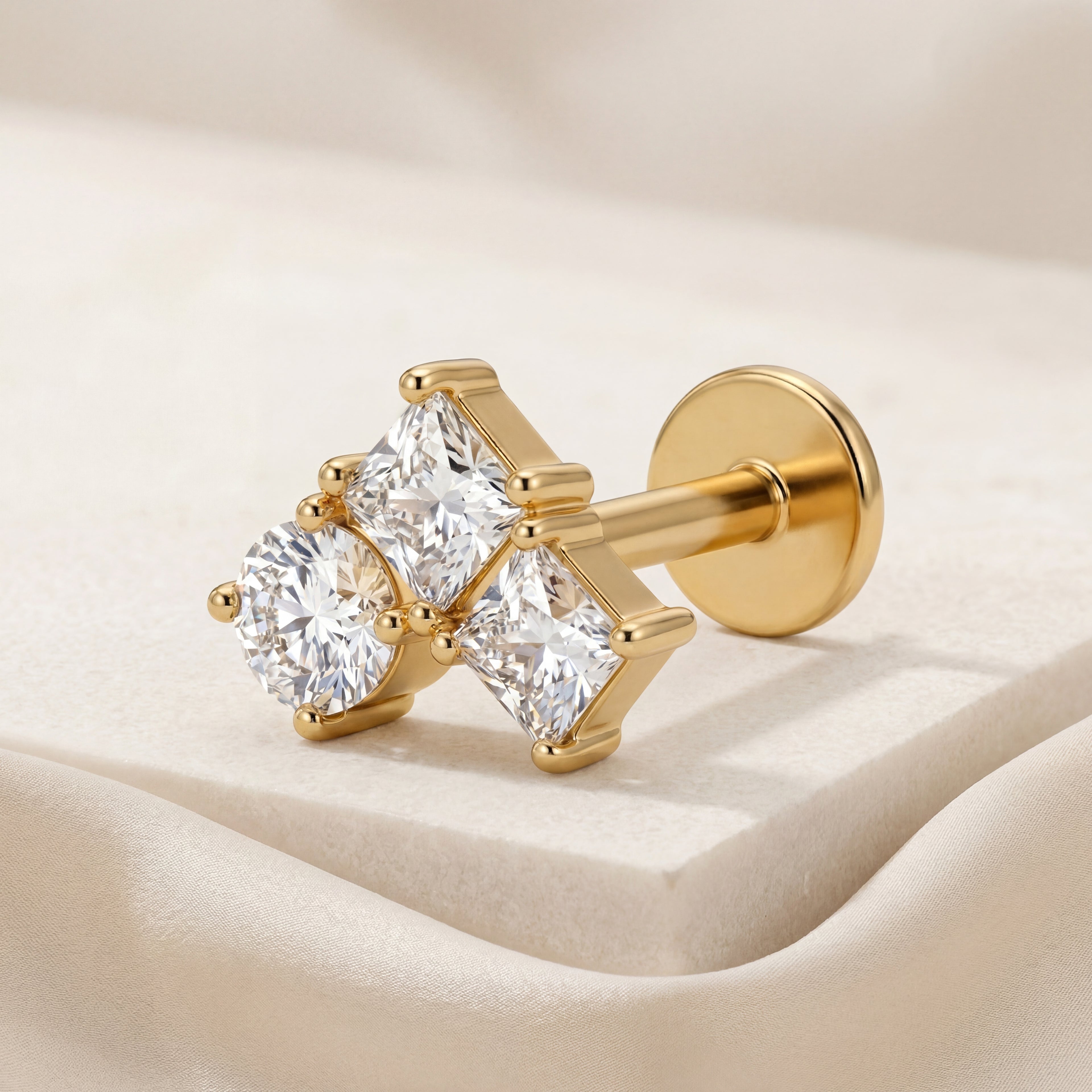 Crystal Heart Titanium Stud Earrings - image 5